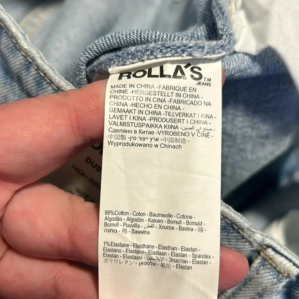 NWT Rolla’s Dusters high rise slim ripped knee jeans in Eco Erin Worn Wash
